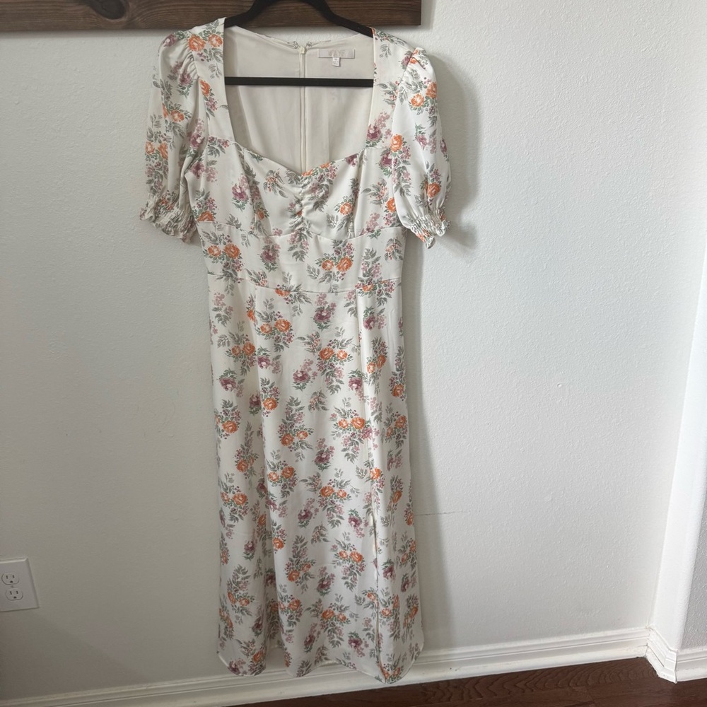 Wayf Cream and Black Dress